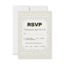 Maßgeschneiderte, weiße RSVP-Karte für Hochzeiten
