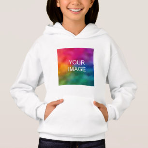 Maßgeschneiderte, weiße Template Kindermädchen Hoodie