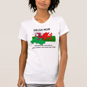 Maßgeschneiderte WELSH MUM Flag Wales T-Shirt