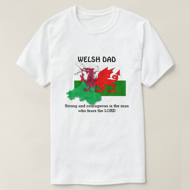Maßgeschneiderte WELSH VATER Flag Wales T-Shirt (Design vorne)