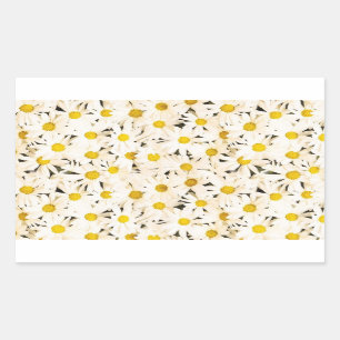 Maßgeschneiderte White Daisies Blank Elegant Templ Rechteckiger Aufkleber