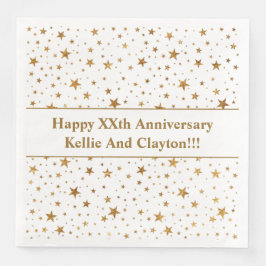 Maßgeschneiderte White/Gold Stars mit Jubiläum der Serviette