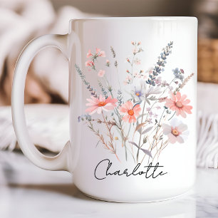Maßgeschneiderte Wildblumen Tasse, Geschenk für si Kaffeetasse