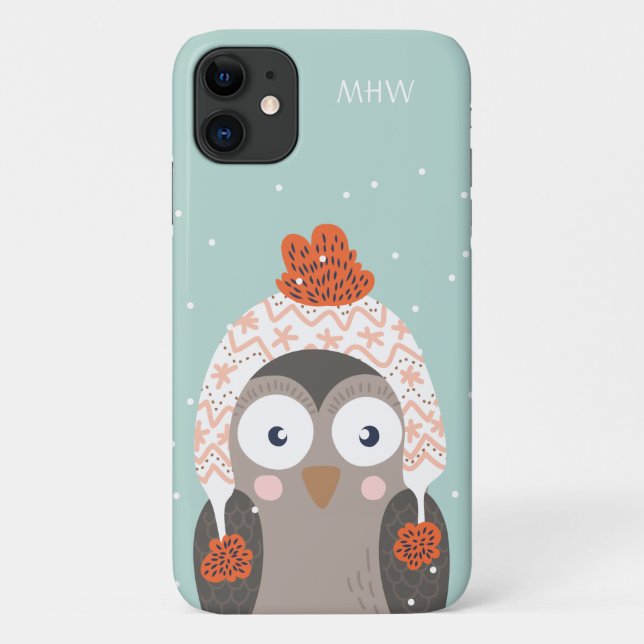 Maßgeschneiderte Winter Owl Telefongehäuse Case-Mate iPhone Hülle (Rückseite)