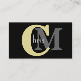 Maßgeschneiderte Yellow Monogram Business Cards Visitenkarte