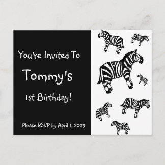 Maßgeschneiderte Zebra-Party Einladungen
