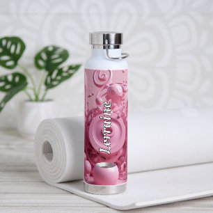 Maßgeschneiderter 3D-Rosa-Swirl Trinkflasche