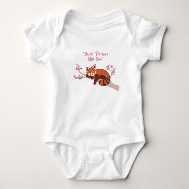 Maßgeschneiderter Baby Bodysuit "Sleepy Red Panda" Baby Strampler (Vorderseite)