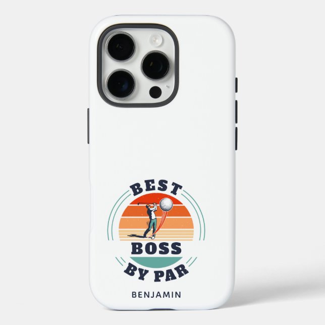 Maßgeschneiderter Best Boss Par Retro Golf Lover Case-Mate iPhone Hülle (Rückseite)