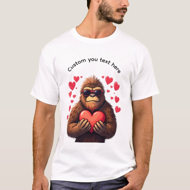 Maßgeschneiderter Bigfoot und Valentines T-Shirt (Vorderseite)