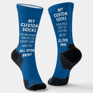 Maßgeschneiderter BLAU über Druck Herren Sportsock Socken