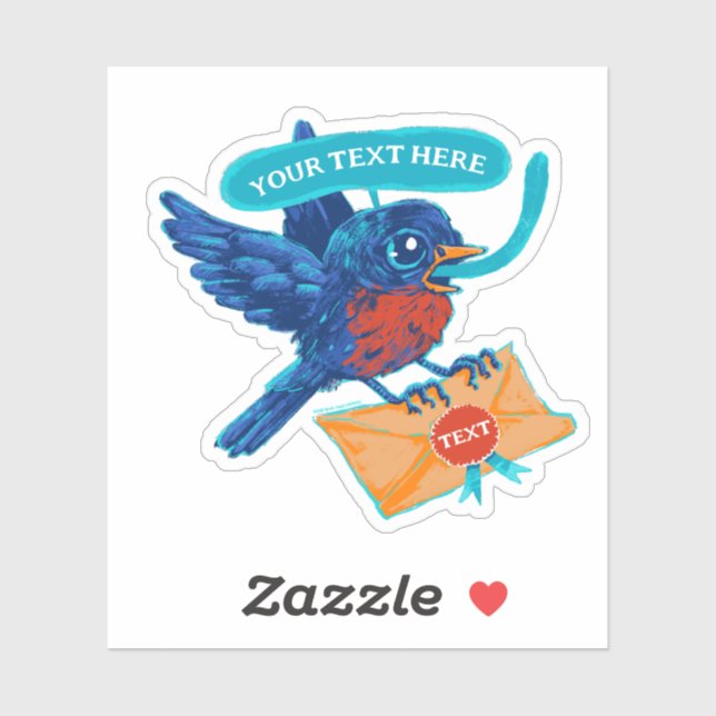 Maßgeschneiderter Blue Bird Sticker Mail Carrier (Blatt)