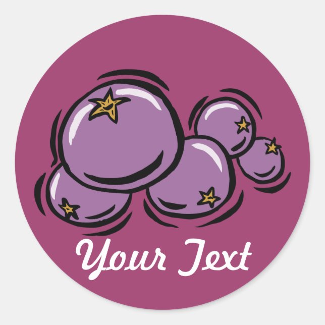 Maßgeschneiderter Blueberry-Sticker (DARK) Runder Aufkleber (Vorderseite)