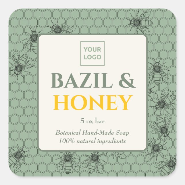 Maßgeschneiderter Business-Sticker für handgeferti Quadratischer Aufkleber (Vorderseite)