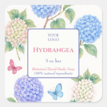 Maßgeschneiderter Business-Sticker für Hydrangeas-