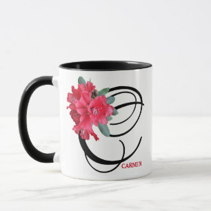 Maßgeschneiderter Carmen-Name Rot floral trendy bo Tasse