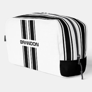 Maßgeschneiderter Cooler Schwarz-Weiß-Auto-Rennstr Waschbeutel