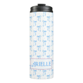 Maßgeschneiderter Coquette Blue Bow Thermosbecher