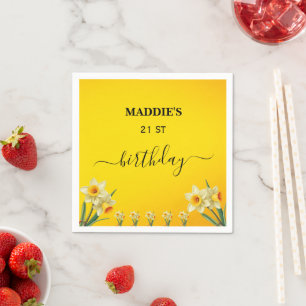 Maßgeschneiderter Daffodil März Geburtstag Blume G Serviette