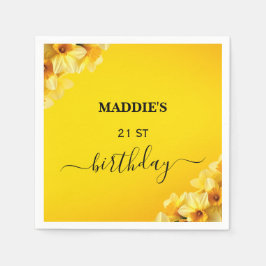 Maßgeschneiderter Daffodil März Geburtstag Blume G Serviette