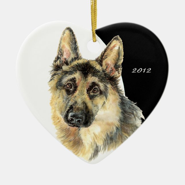 Maßgeschneiderter deutscher Schäferhund Keramikornament (Vorne)