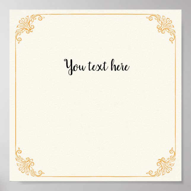 Maßgeschneiderter Edelgoldrahmen auf Vintagem Beig Poster (Vorne)