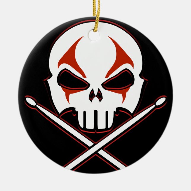 Maßgeschneiderter Edelmetallschmuck- und Roll-Drum Keramikornament (Vorne)