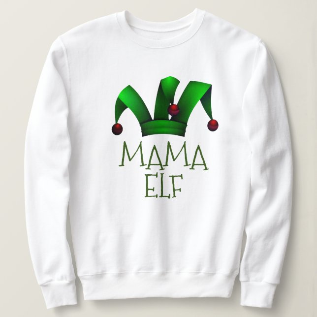 Maßgeschneiderter Elf Santa Helper Weihnachten MAM Sweatshirt (Design vorne)