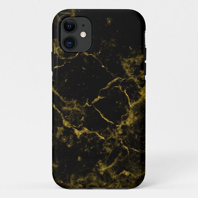 Maßgeschneiderter Fall für Schwarz und Gold-Marmor Case-Mate iPhone Hülle (Rückseite)