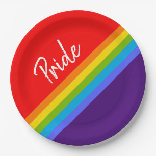 Maßgeschneiderter Fett- und Bright-Rainbow-LGBT-Ga Pappteller
