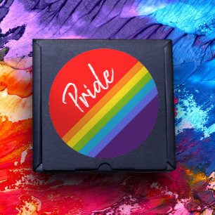 Maßgeschneiderter Fett- und Bright-Rainbow-LGBT-Ga Runder Aufkleber