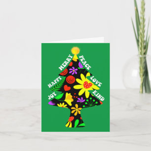 Maßgeschneiderter Floraler Retro-Weihnachtsbaum Feiertagskarte