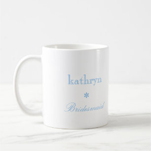 Maßgeschneiderter Foto Blau Raute Preppy Bridesmai Tasse