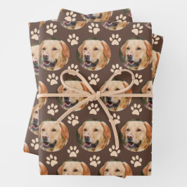 Maßgeschneiderter Foto-Musterhund Geschenkpapier Set
