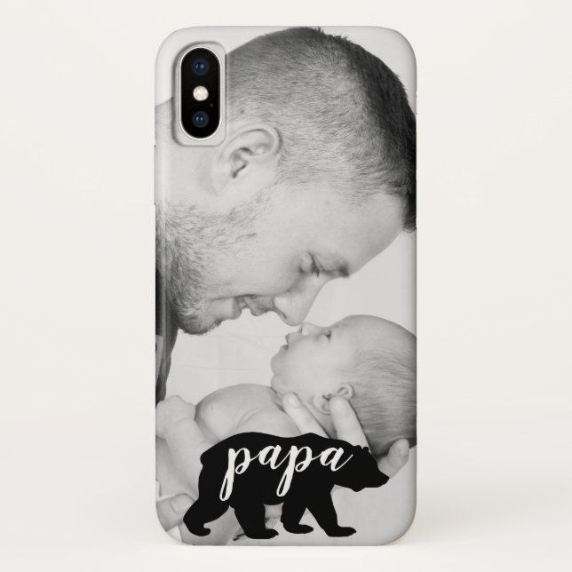 Maßgeschneiderter Foto Schwarz & Weißer Papa Bär Case-Mate iPhone Hülle (Rückseite)