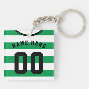 Maßgeschneiderter Fußball-Jersey-Keyring, grüne St Schlüsselanhänger