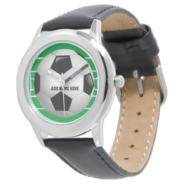 Maßgeschneiderter Fußballball Armbanduhr (Schrägansicht)