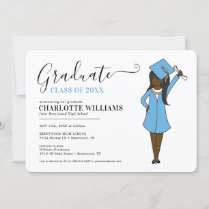 Maßgeschneiderter Girl-Avatar  Abschluss der Hochs Einladung