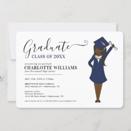 Maßgeschneiderter Girl-Avatar | High School Abschl Einladung