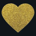 Maßgeschneiderter Gold-Glitzer-Blank Herz-Aufkleber<br><div class="desc">Gold-Glitzer-Aufkleber für gelbe Noten</div>