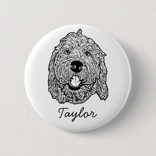 Maßgeschneiderter Goldendoodle Hund Personalisiert Button