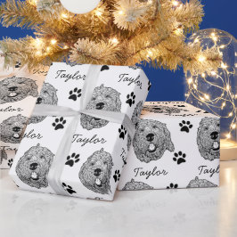 Maßgeschneiderter Goldendoodle Hund Personalisiert Geschenkpapier