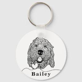Maßgeschneiderter Goldendoodle Hund Personalisiert Schlüsselanhänger