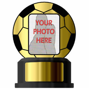 Maßgeschneiderter goldener Foto-Fußball Akrylskulp Freistehende Fotoskulptur