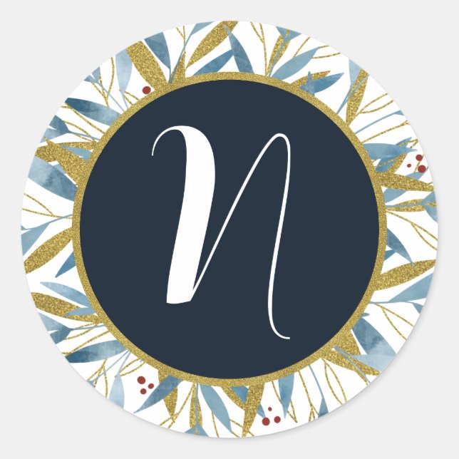 Maßgeschneiderter, goldener Rahmen für Zweige Runder Aufkleber (Vorderseite)