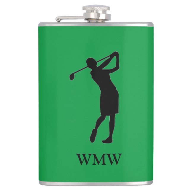 Maßgeschneiderter Golfer-Kolben für Monogramm Flachmann (Vorderseite)