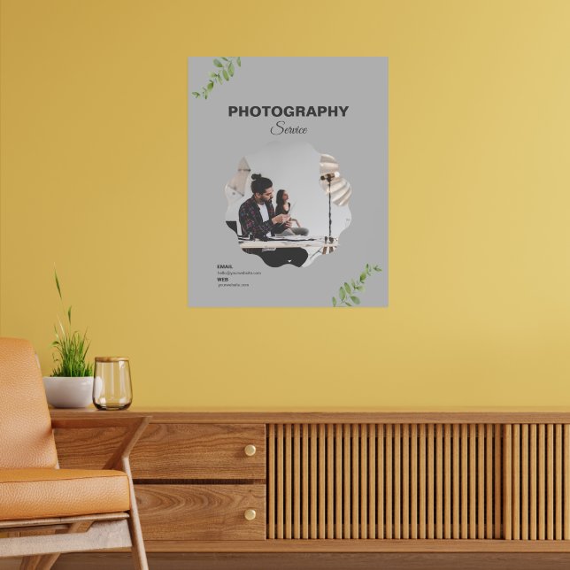 Maßgeschneiderter grauer, moderner Fotoservice Poster (Wohnzimmer 2)