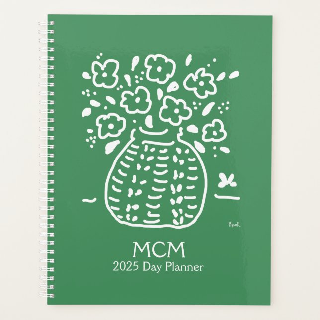 Maßgeschneiderter Green Posy Vase Planner Planer (Vorderseite)