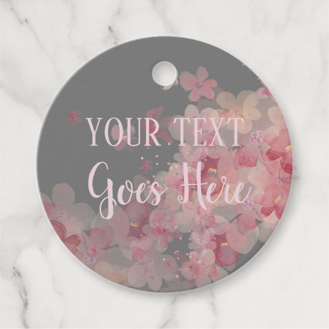 Maßgeschneiderter, handgefertigter Blumenkranz Geschenkanhänger (Vorderseite)