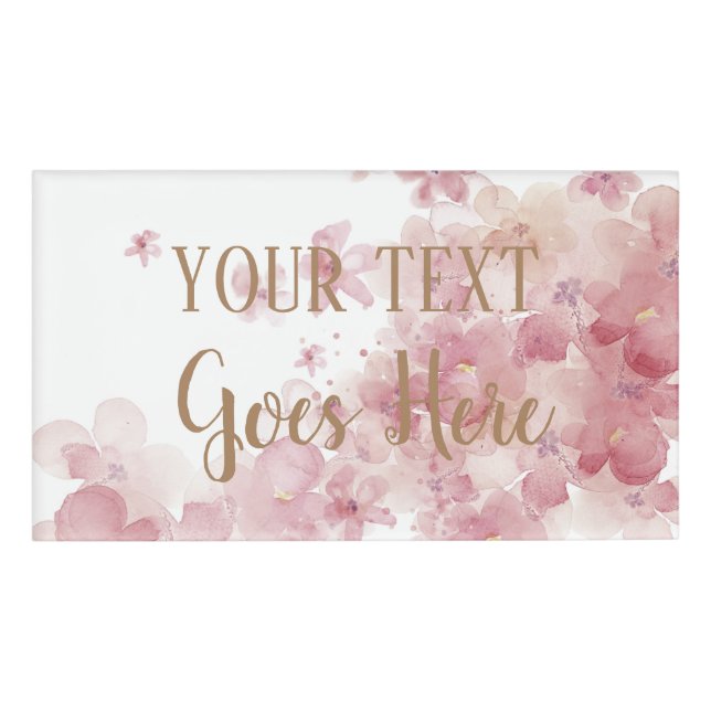 Maßgeschneiderter, handgefertigter Blumenkranz  Namenschild (Vorderseite)